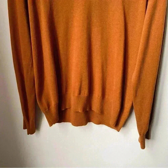 Treasure & Bond Burnt Orange V-Neck Cashmere Blend Sweater, Size M - Picture 5 of 11